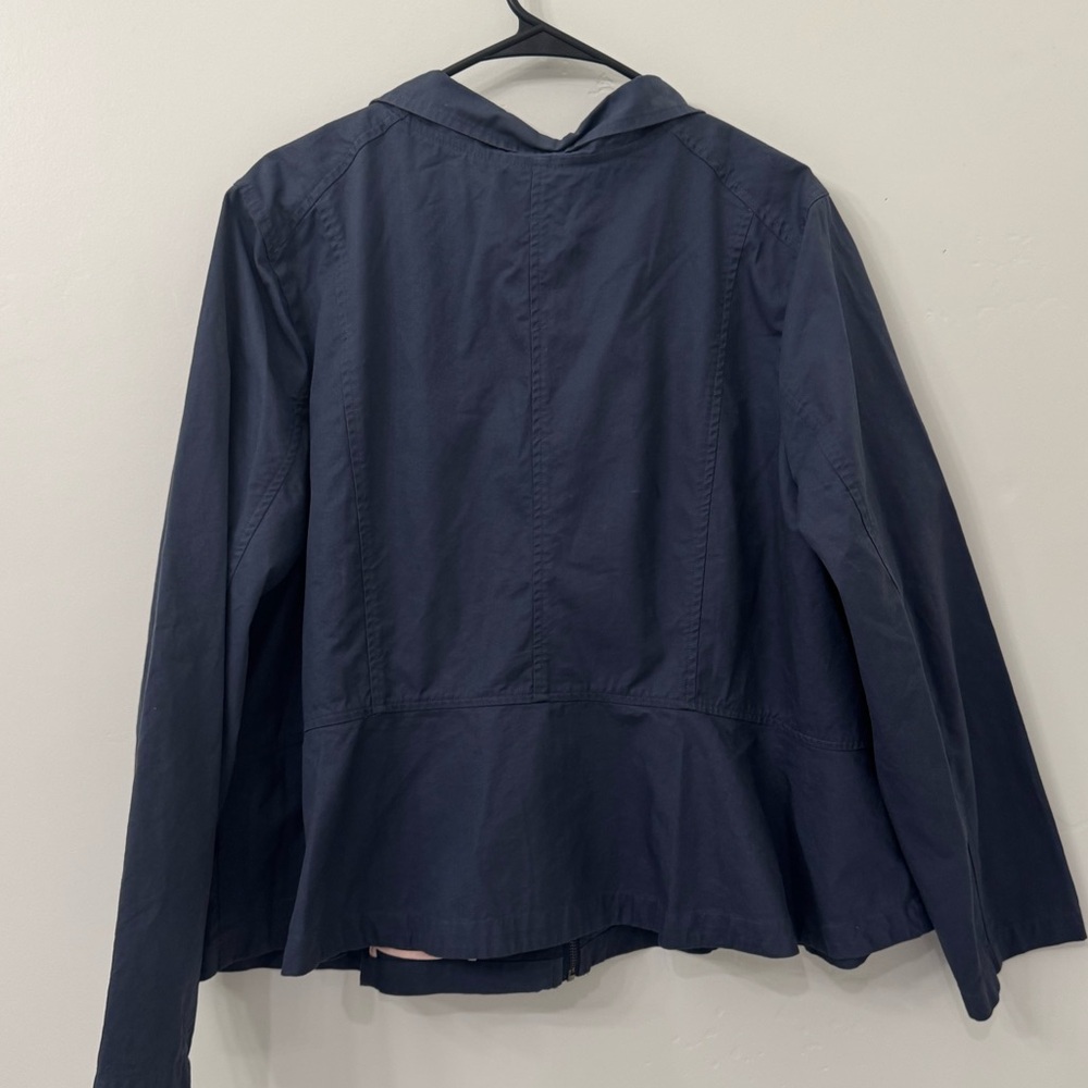 ModCloth Blue Utility Jacket Ruffled Size 4x - Picture 3 of 14